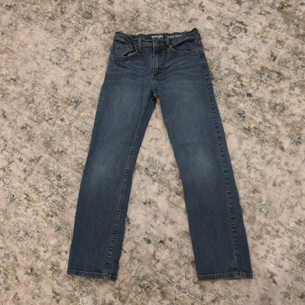 Wrangler Kids Classic Straight Leg Jeans Medium Wash Blue Size 12 Regular